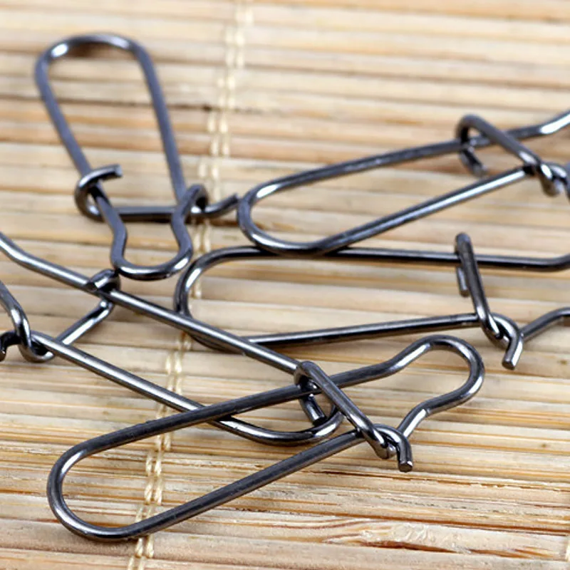 

High Quality Elastic Stainless Steel Fishing Lure Clip Lock Swivel Snap Hook Rolling Connector Rings Fishing Accessories 100pcs