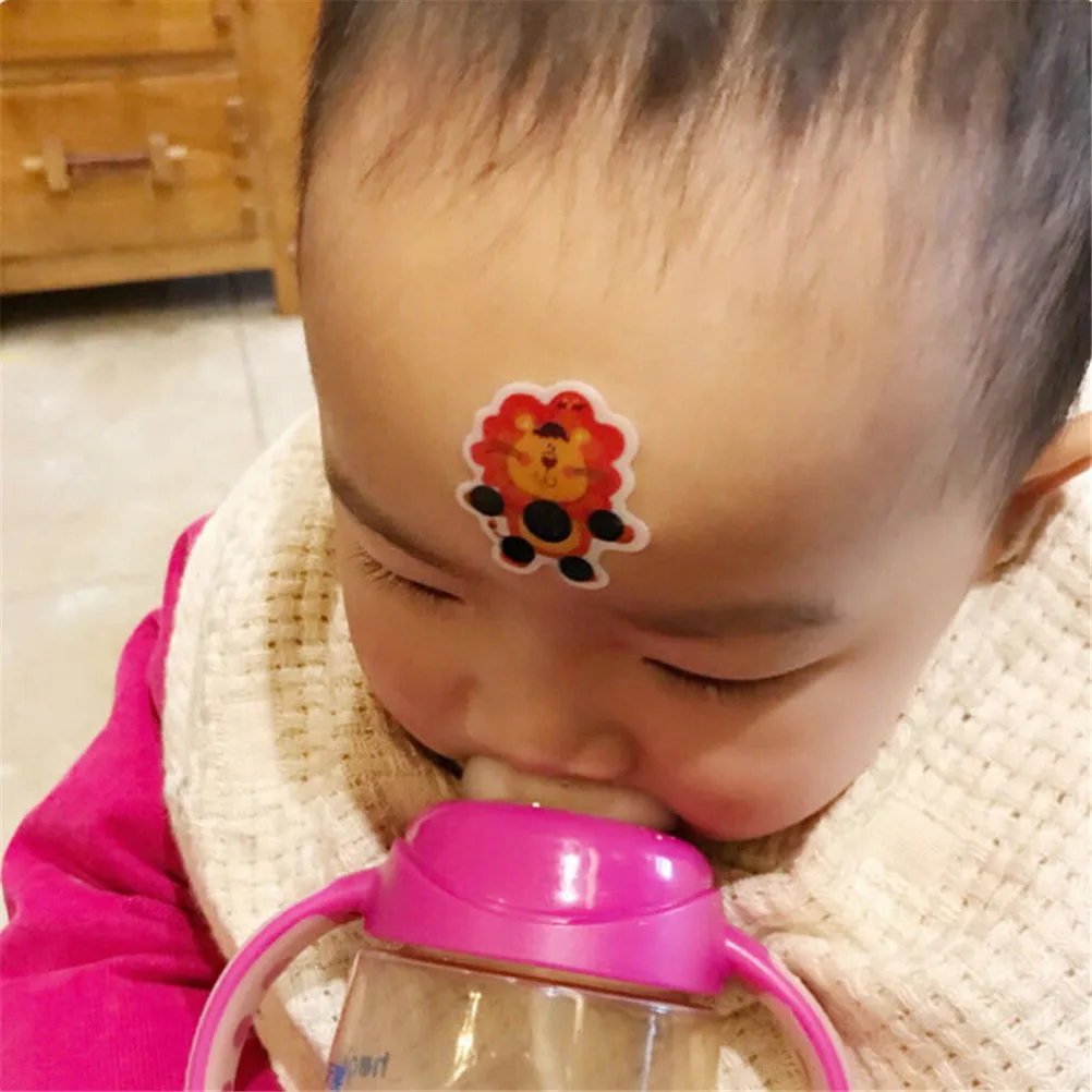 

Children Safety Baby Care Thermometer Cartoon Sticker LCD Forehead Thermometers Body Fever Thermometers Head Bands