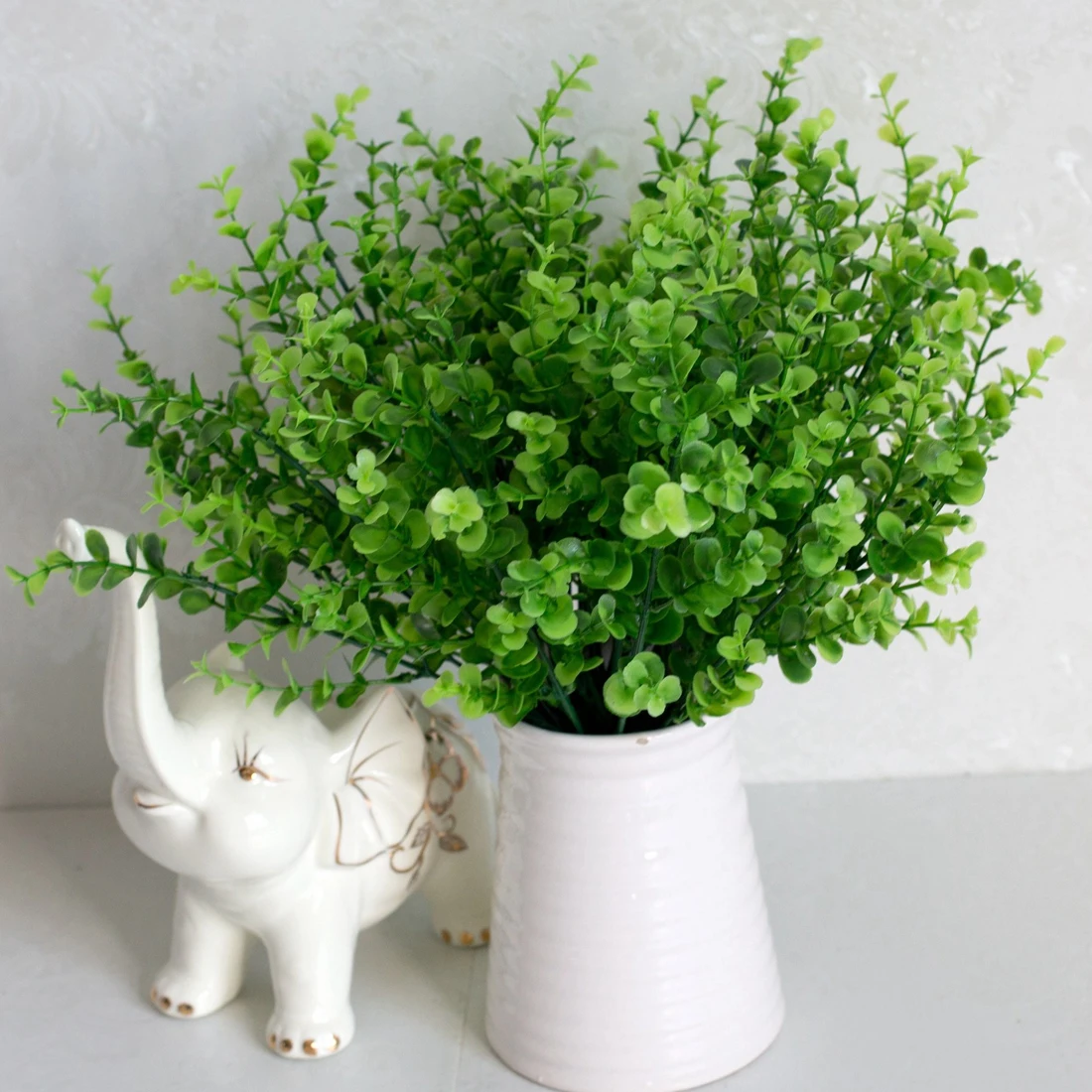 

Hot Sale Green Leaves European 1 Bouquet Artificial Flowers Vivid Fake Leaf Wedding Home Party Decoration