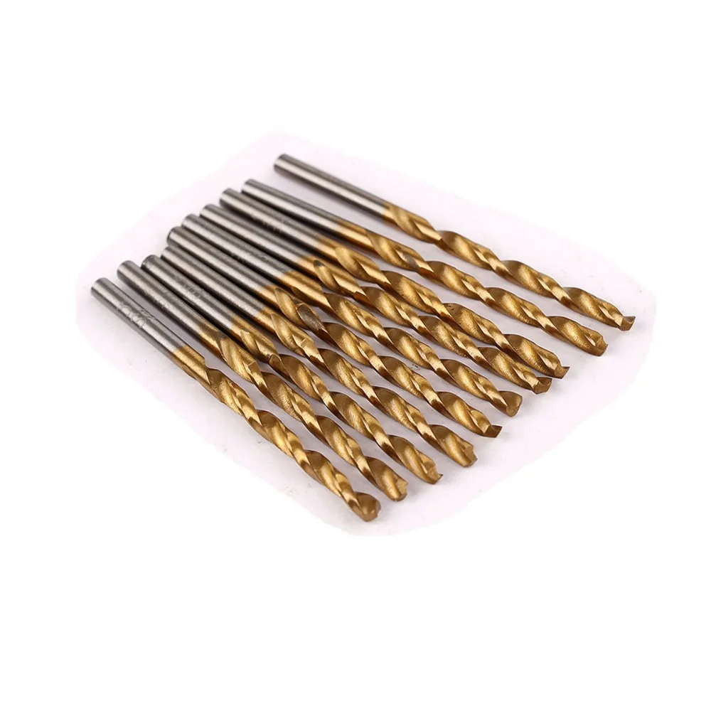  50Pcs 1/1.5/2/2.5/3mm Titanium Coated HSS Drill Bit Set Tool