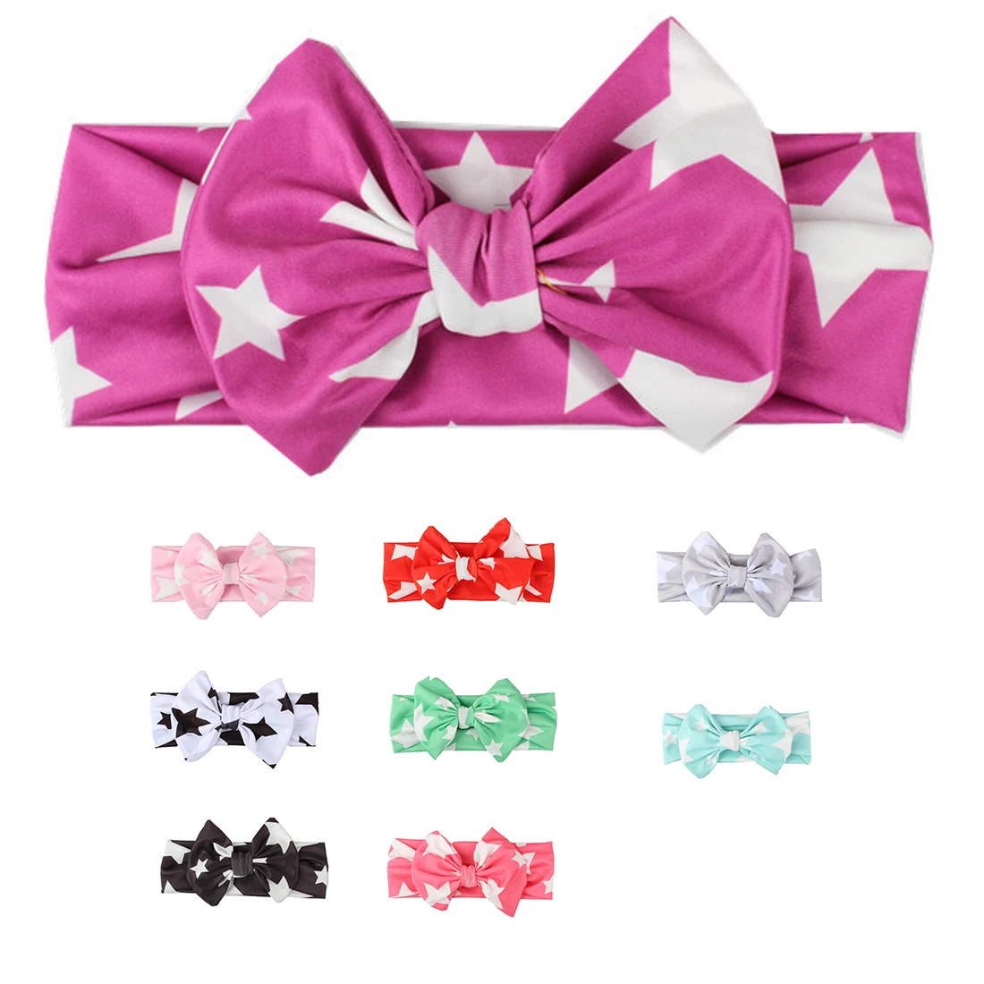 

Baby Headband Bow Baby Elastic Cloth Star Printed Bowknot Headband Birthday Party Accessories