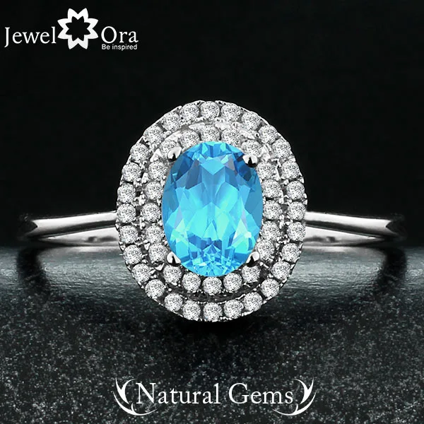 Natural Stone Ring Fashion Party Ring 925 Sterling Silver Jewelry for Women (Come With Box) (JewelOra RI101422)