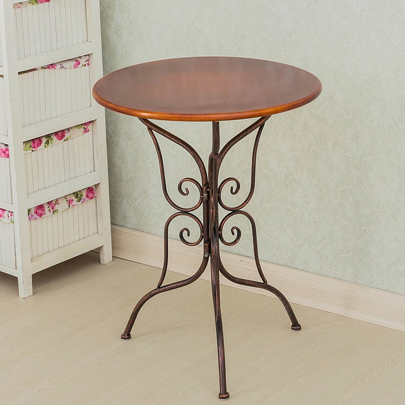 Metal Tea Table Simple Modern Iron Round Coffee Table Creative Tea Table for Apartment