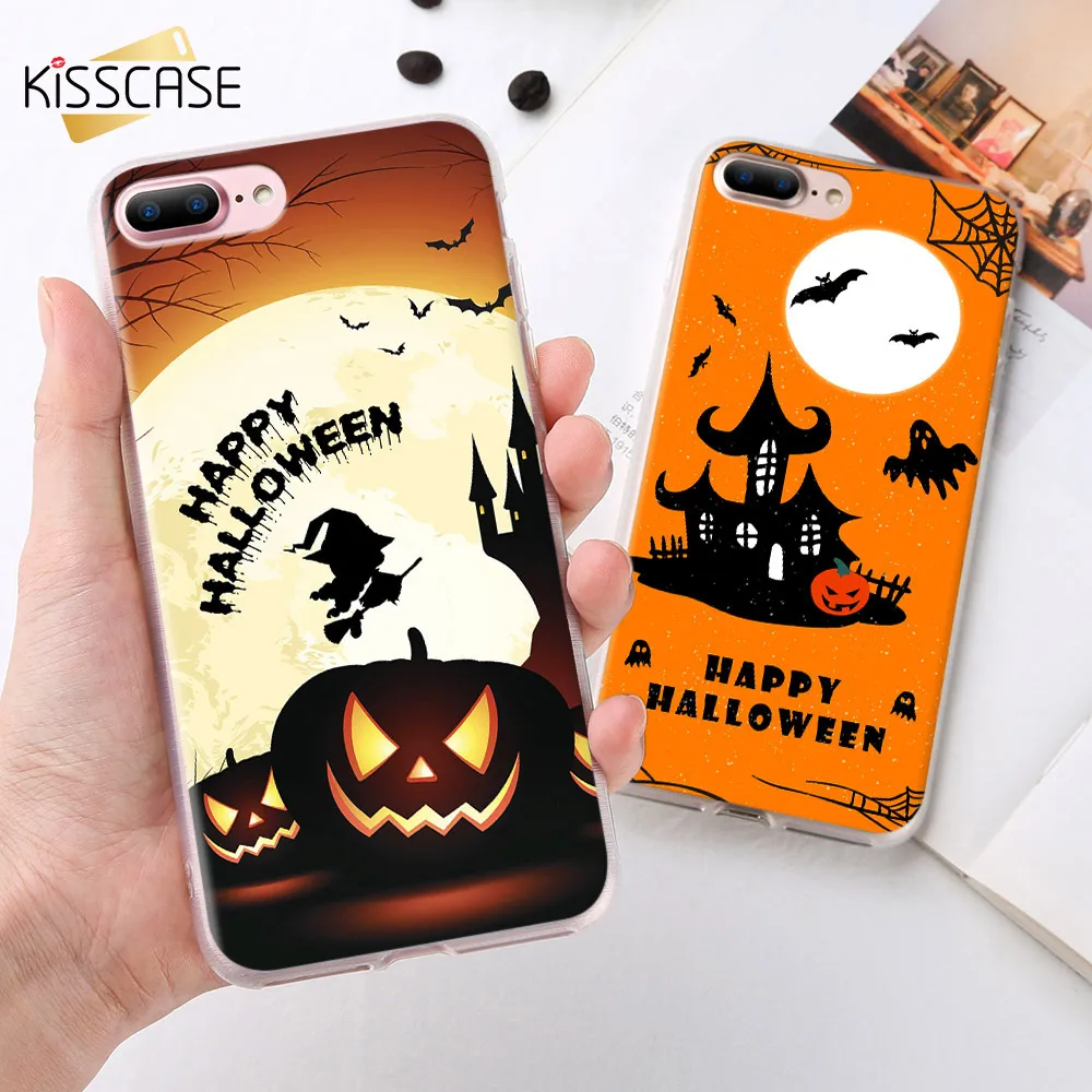 KISSCASE Halloween Pattern Case For Samsung Galaxy A5 A7 J5 J7 2016 2017 TPU Phone S8 S9 Plus Note 9 8 S7 Edge |