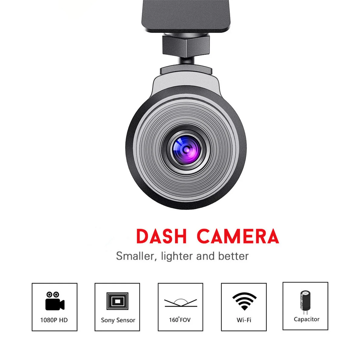 

Newest Mini Full HD 1080P Capacitor Car DVR Camera Wifi HD DVR Loop Recording Night Vision Support ISO Android APP