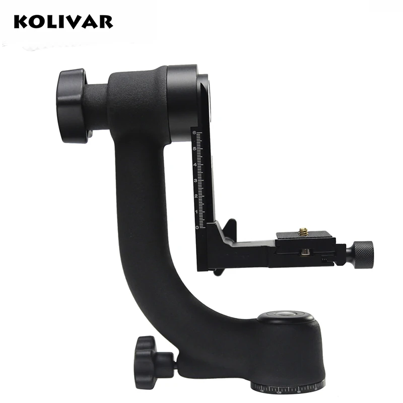 KOLIVAR SHOOT 360 Degree Panoramic Gimbal Tripod Head with Standard 1/4'' Quick Release Plate For Canon Nikon DSLR Camera holder