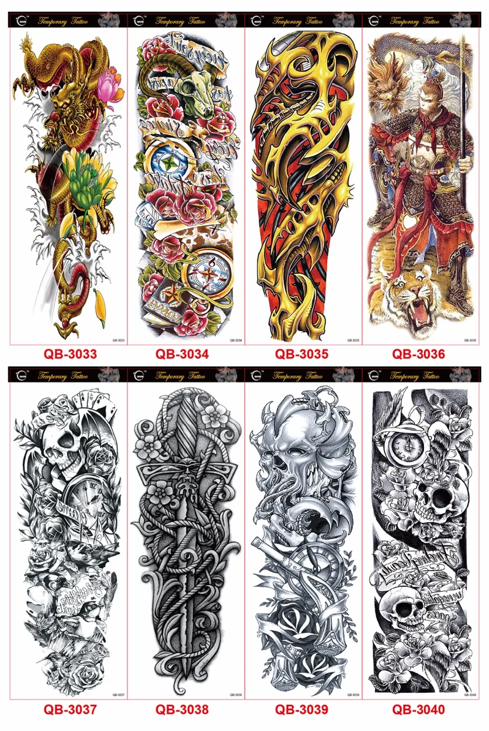 Водостойкая Татуировка наклейка полный цветок рука Череп Змея Бог глаз Временные татуировки макияж Переводные татуировки на водной