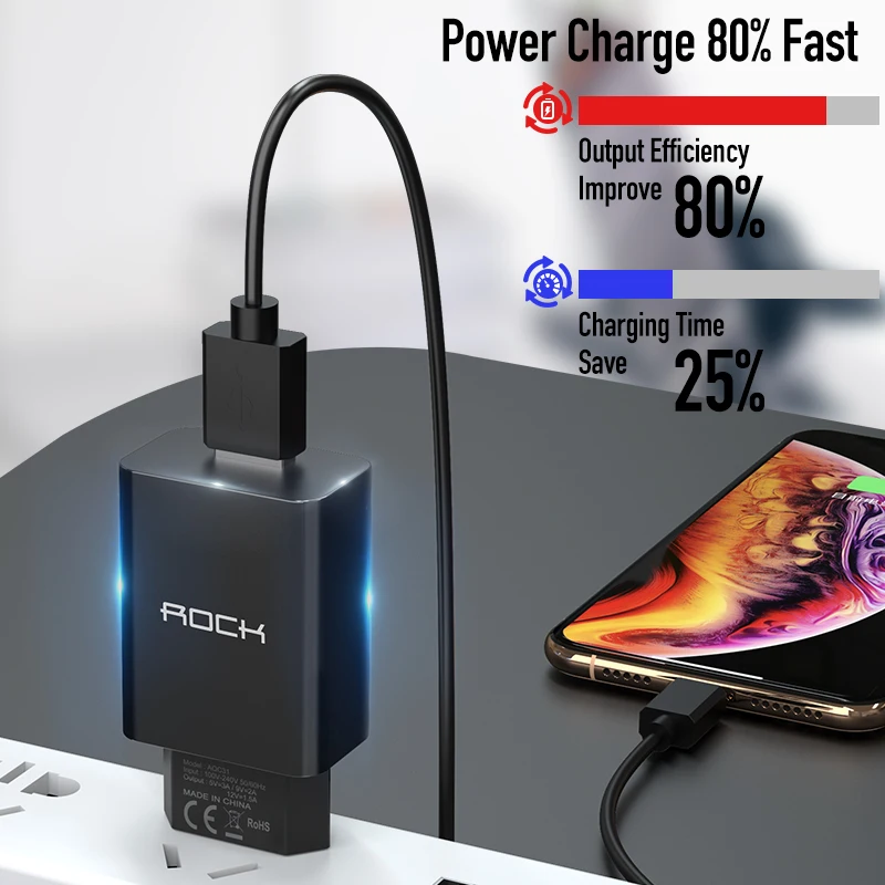  ROCK 18W Quick Charge QC 30 Telefon Ladegerät Reise Wand Adapter QC3.0 FCP Universal Für Xiaomi iPh