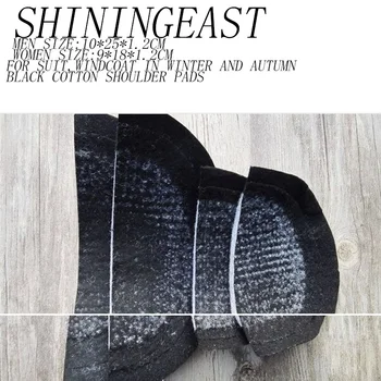 

5pairs/lot 10*25/9*18cm 1.2cm thick cotton black shoulder pads wadding shoulder pads for suit wind coat in winter Autumn 1810