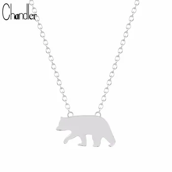 

Chandler Plated White Bear Pendant Necklace For Women Polar Sea Bear Animal Origami Colar Masculino Handmade Love Jewelry