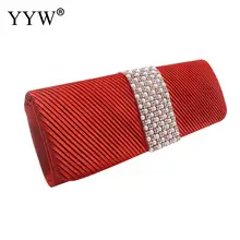 Красная сумочка со стразами, ночной клатч, роскошная сумка для свадебной вечеринки, женский черный длинный кошелек, женские сумки на плечо с кристаллами, серебристые