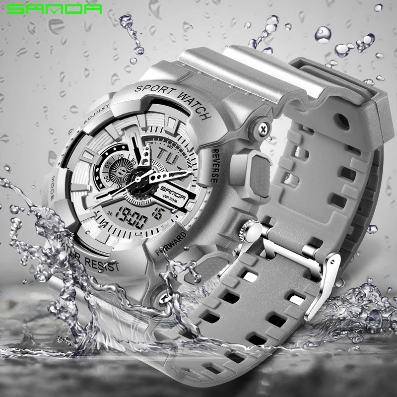 SANDA Luxury Brand Shock Mens Analog Quartz Digital Watch Men G Style Fashion Sport Military Watche