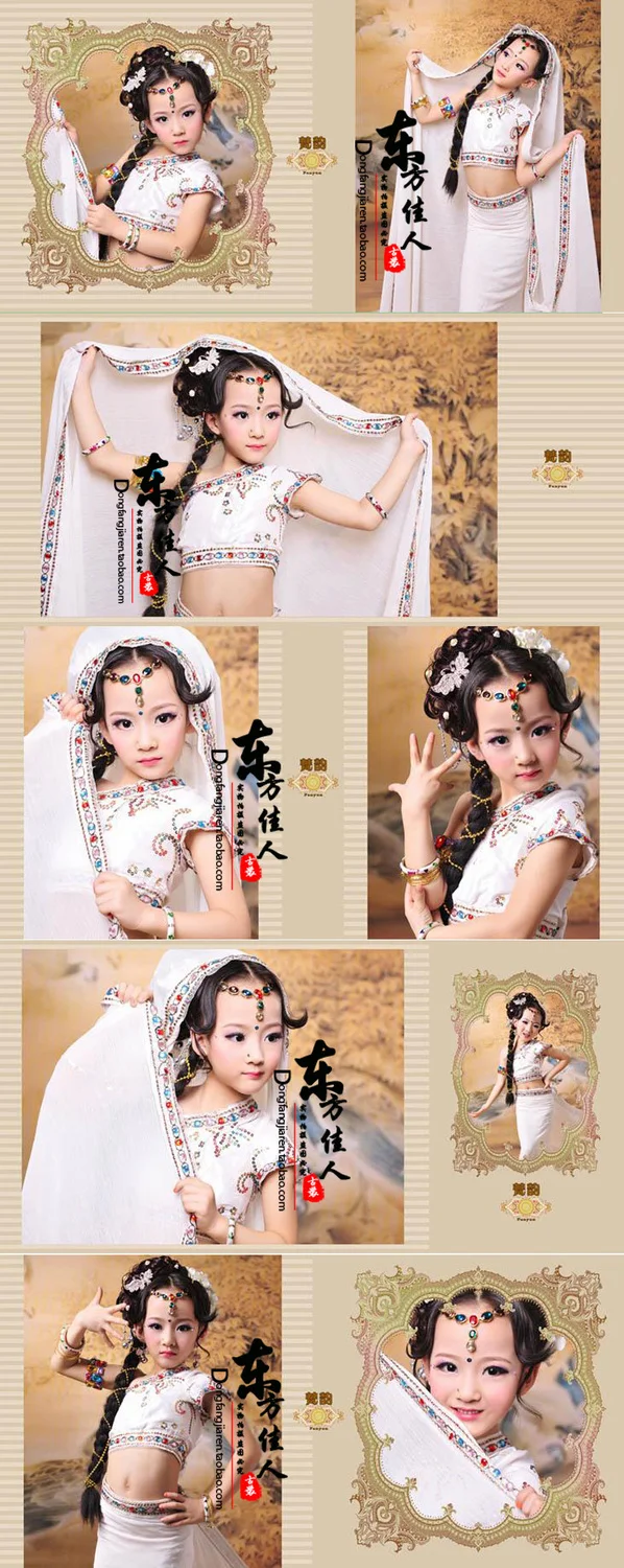 Новое поступление фотографии костюм дети фото костюм Индии Сари fanyun индийский Стиль костюм
