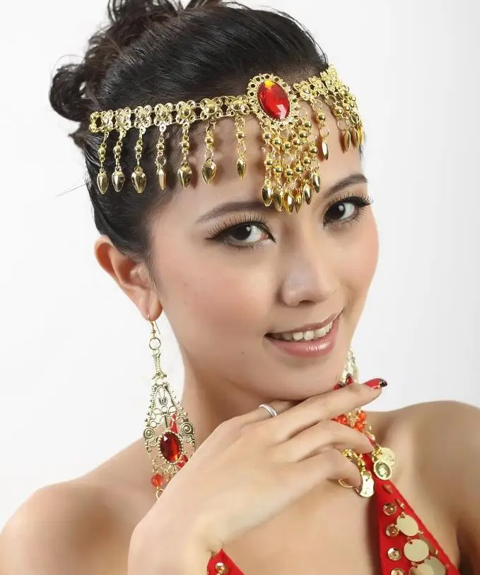 Women Belly Dance Accessories Costume Dancing Coin Sequins Hair Band Headband/_GR