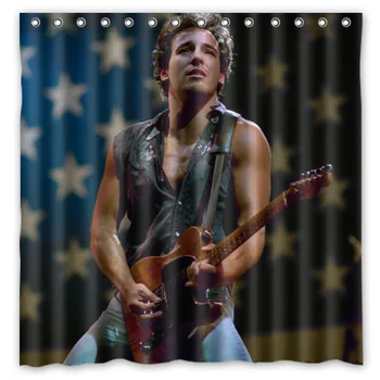 

Bruce Springsteen Waterproof Fabric Bath Shower Curtain Mildewproof Polyester Bathroom Curtains with Hooks 72"x72"