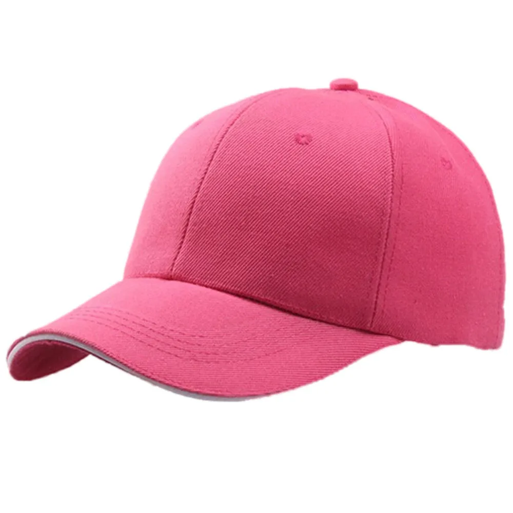 15 цветов! Летняя модная однотонная бейсболка для женщин и мужчин, бейсболка, Кепка в стиле хип-хоп, регулируемая крутая солнцезащитная Кепка, кепка, кепка, низкая цена - Цвет: Hot Pink