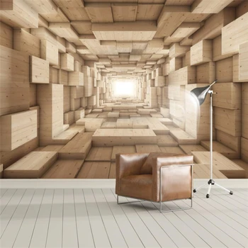

beibehang Wall paper 3d murals custom living room bedroom 3d abstract space 3d futuristic checkered checkered wall paper
