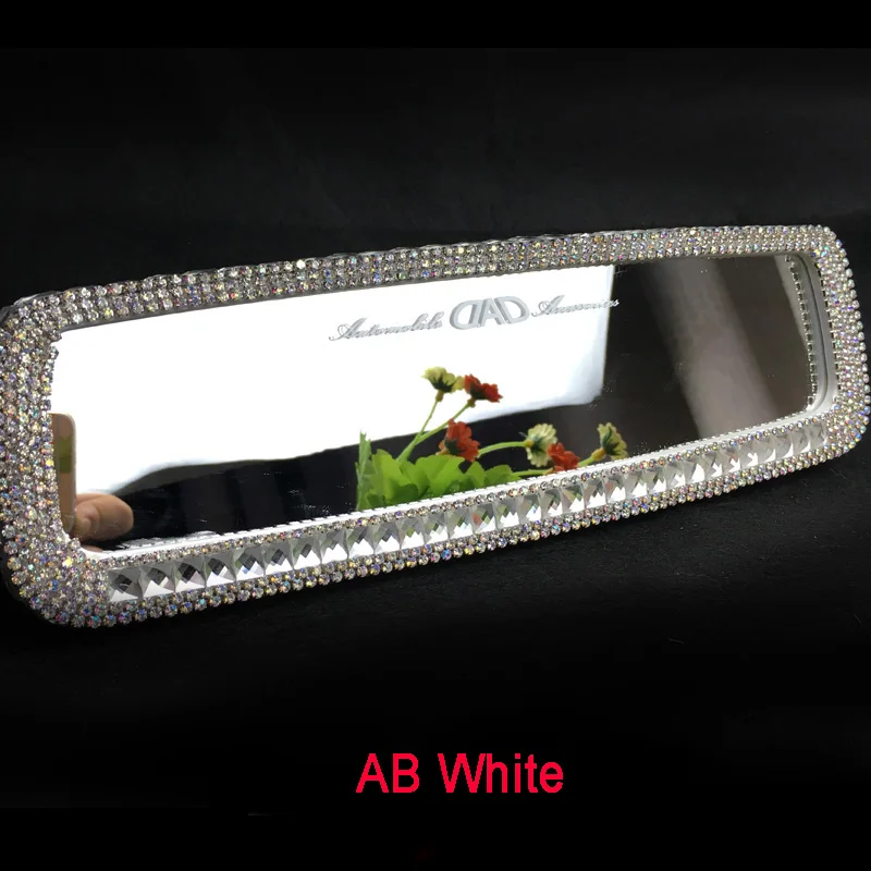 1pcs Diamond Car Interior Rearview Mirror Decoration Rhinestone Crystal