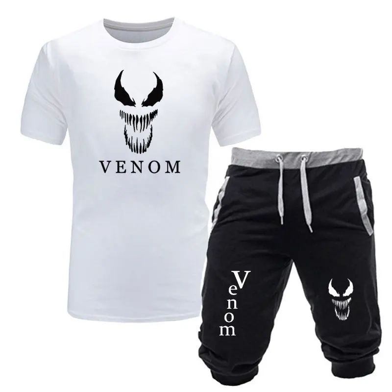 Casual Men Venom T-shirts and Jogger Shorts Two piece