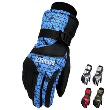 Для мужчин ветрозащитные лыжные перчатки прочные зимние теплые велосипедные перчатки