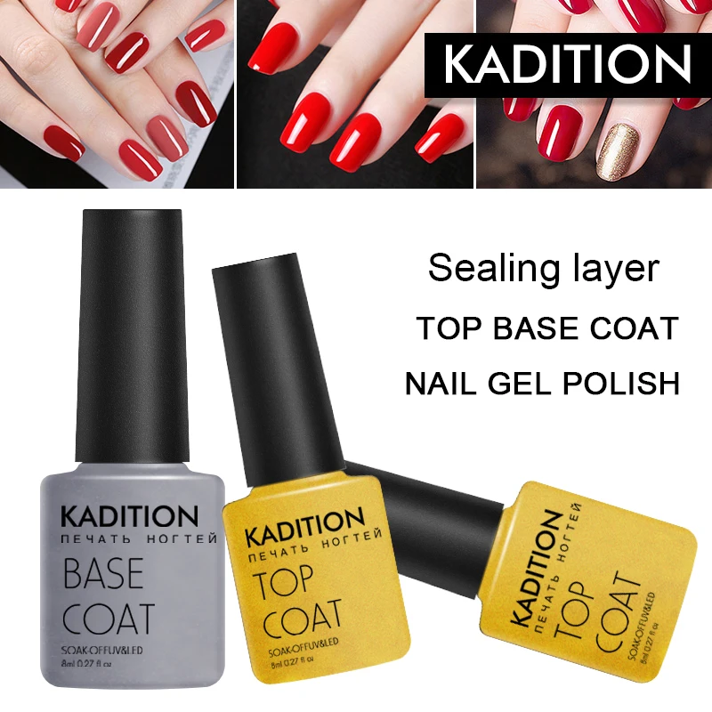 

KADITION Sealing Layer Top and Base Coat Transparent Gel Lacquer LED Design Gel Nail Polish Varnishes Sticky Beautiful Nail Art