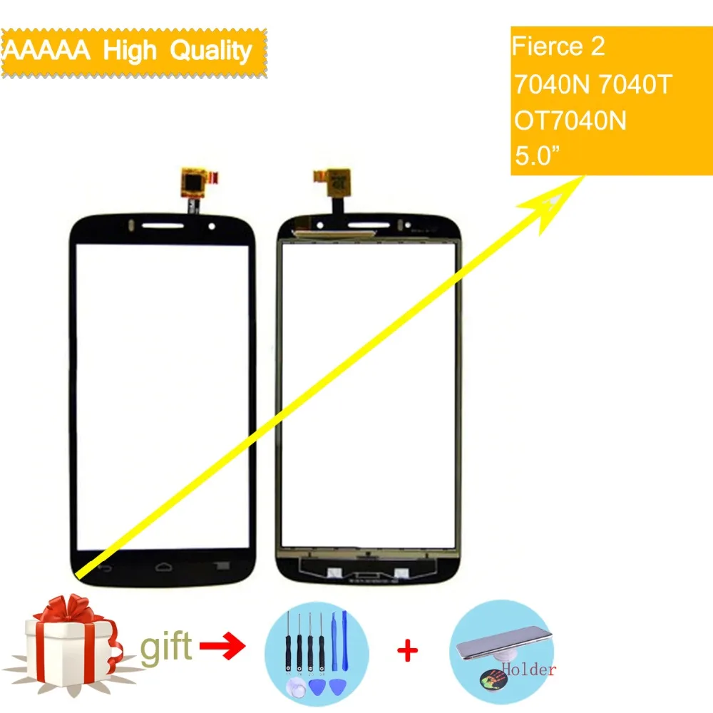 7040N Original touch screen For Alcatel One Touch Fierce 2 OT7040N OT7040T TouchScreen Sensor Digitizer Front Panel black | Мобильные