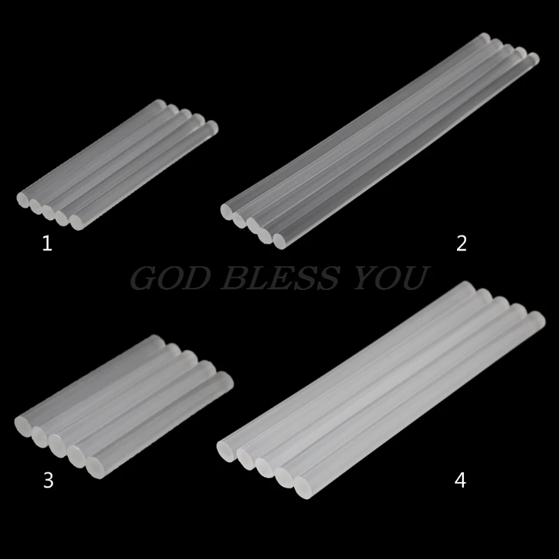 

5pcs Hot Melt Glue Stick Transparent Adhesive For DIY Crafts Toys Repair Tools 7mm 11mm
