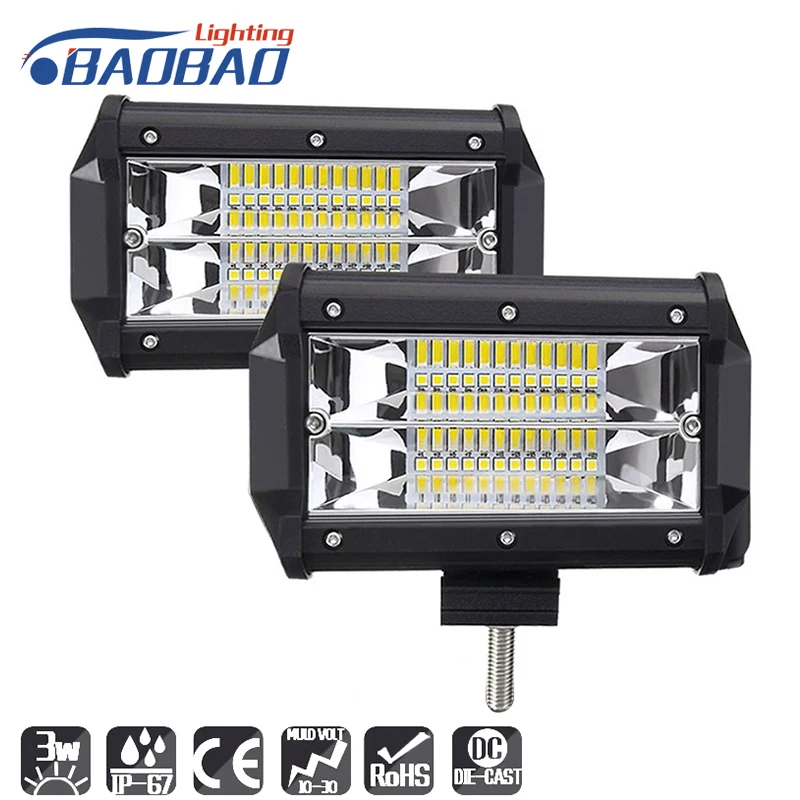 

BAOBAO Car 36W LED Square Work Lamp Light Bar 12V Spot Flood 24V 6000K Led Bar For SUV Offroad ATV Jeep Driving Lights