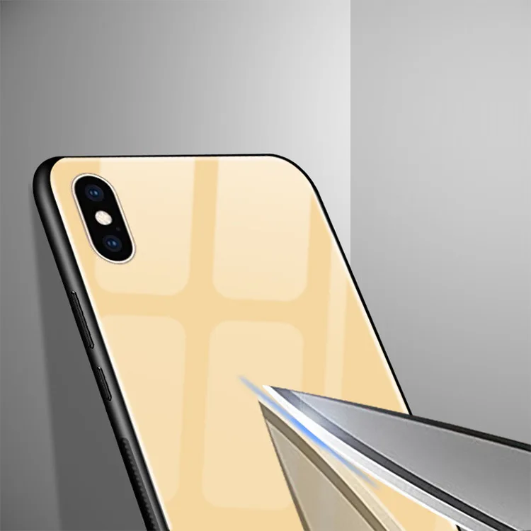 Чехол для iphone XS, градиентное синее закаленное стекло, задняя крышка для iphone XS, защитная крышка черного цвета, оболочка для iphone 10 S, стеклянный чехол