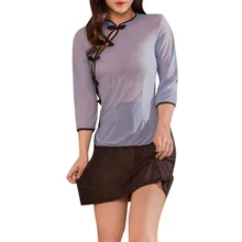 Летнее женское нижнее белье, сексуальные футболки в народном стиле, школьная форма, топы с коротким рукавом, пижамные комплекты, прозрачные пижамы