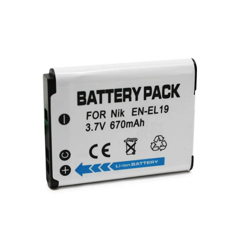 

WHCYonline 670mAh EN-EL19 EN EL19 ENEL19 Camera Battery For Nikon S2500 S100 S2600 S3100 S3200 S3300 S4100 S4200 S4300 S6600