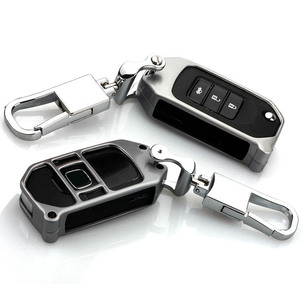 

Zinc Alloy Car Folded Key Case Cover Key Chain Protective Key Shell For Honda Avancier URV Civic Accord CRV Auto accessories