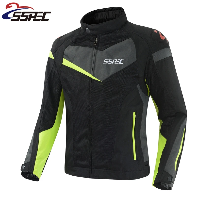 

SSPEC Men Motorcycle Jacket Summer Mesh Racing Jackets Motorbike Motocross Bike Bicycle Protective Clothing Protector Chaquetas