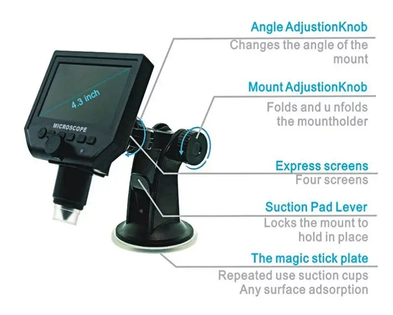 1~ 600X портативный цифровой электронный микроскоп с 4," HD OLED экраном для телефона ПК ремонт материнской платы