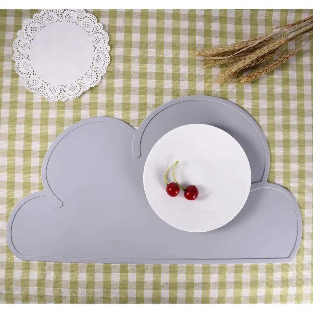 

High Quality Silicone Placemat Kids Infant Nursing Cloud Shaped Plate Mat Tableware Eating Dining Plate
