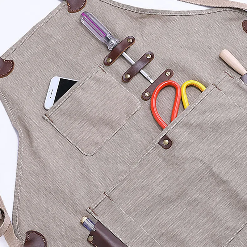 Canvas Apron Crossback Cotton Straps E6-5