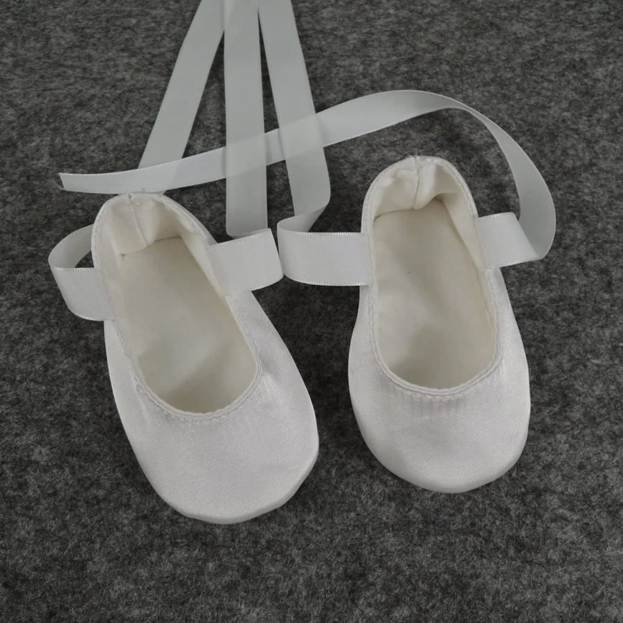 

Ballet Slipper Baby Girl Shoes Christening, Baptism Shoes bow white newborn shoe