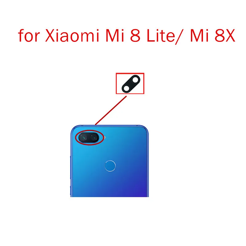2 шт. для Xiaomi Mi 8 Lite/ 8X задняя камера стеклянный объектив основной задний камеры с