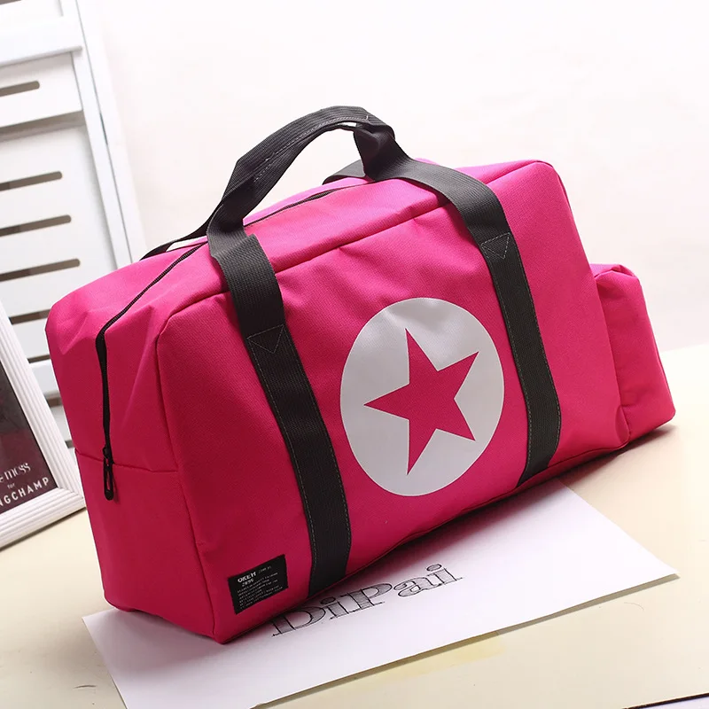 Повседневное модные женские туфли дорожные сумки из полиэстера, на молнии путешествие на выходные Портативный сумка мужской Чемодан вещевой сумки - Цвет: Big Hot Pink