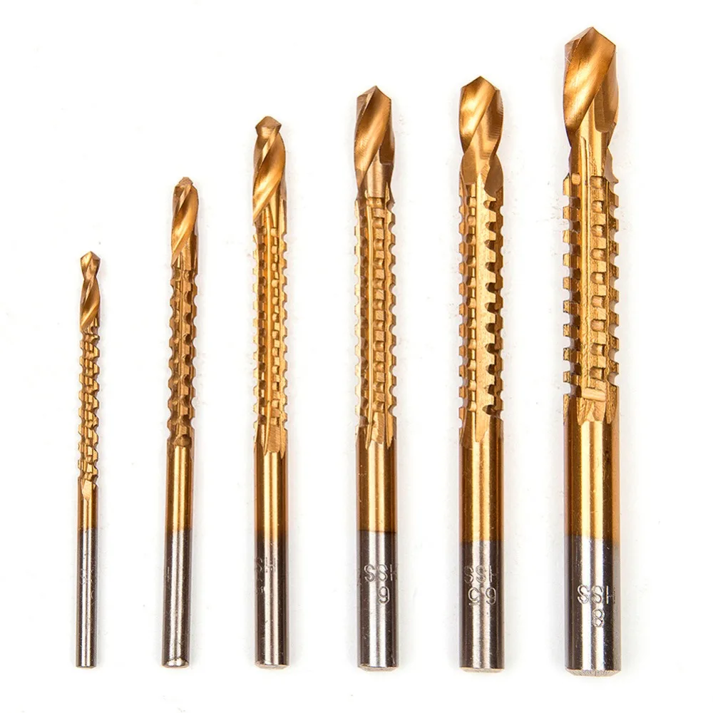 6pcs HSS Titanium Coated Woodworking Wood Cutting Hole Cutter Saw Drill Bit Setdrill bit set
