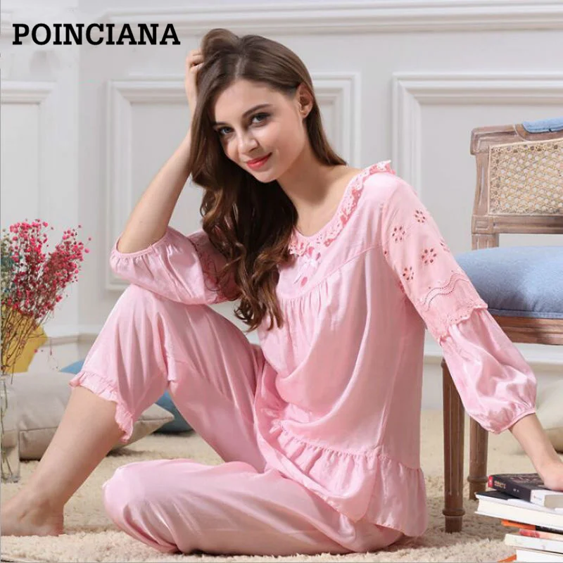 Vintage Pajama Set Womens Pajamas Sets Princess Style Pink Elegant