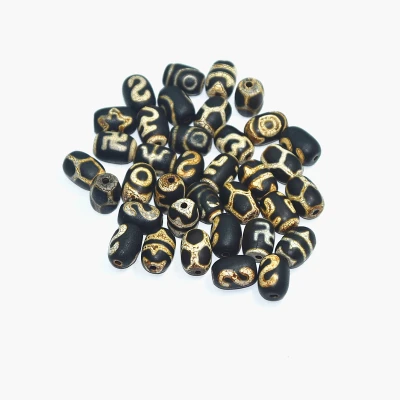 Color B 10x14mm Цилиндрический старый агат тибетский ДЗИ бисер 10*14 12*16 мм Tiger зубы желаемое крючки 2 глаза мульти-узор мужчин и женщин ювелирные изделия DIY - Цвет: Color B 10x14mm