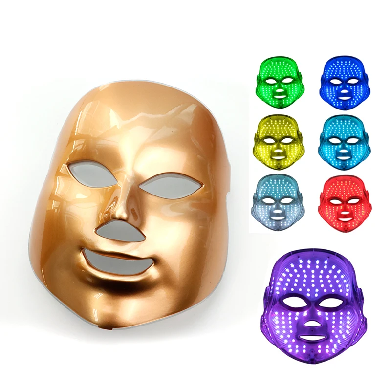 

7 Colors LED Facial Mask Skin Rejuvenation Light Therapy Face Care Gold Mask Machine Photon Therapy Acne Wrinkles Removal Beauty