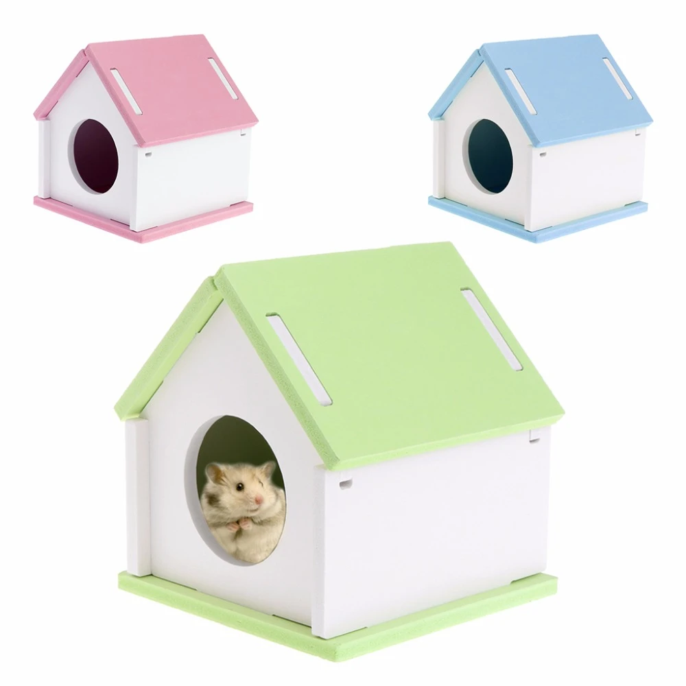 1pc Hamster House Cage Wood Bed Small Animal Pet Guinea Pig Squirrel Gerbil Nest Toy Diy 3 Colors Small Pets Supplies C42 Cages Aliexpress