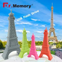 Mini clé USB 128 en forme de tour Eiffel, support à mémoire de 16GB 32GB 64GB 2.0 GB, lecteur Flash de dessin animé 