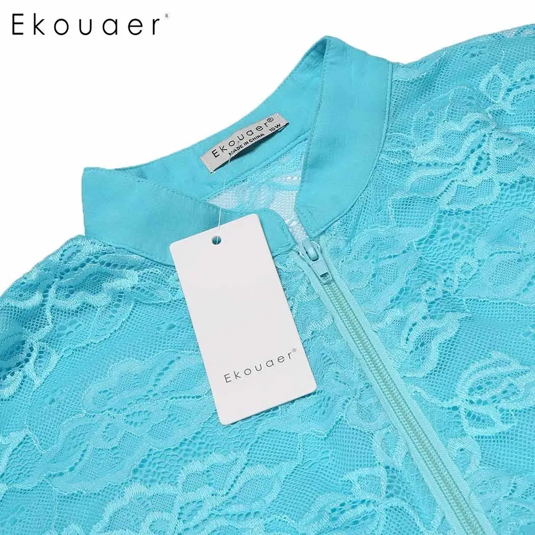 Ekouaer W0men Ночная рубашка большого размера плюс ночная платье СО СТОЯЩИМ ВОРОТНИКОМ