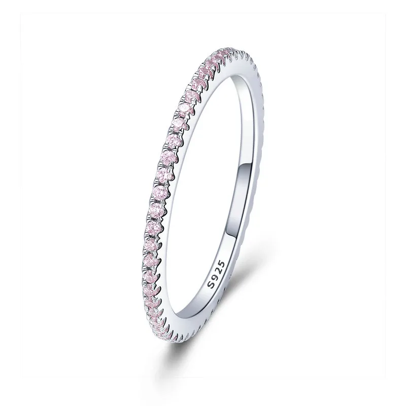 Подлинный 925 пробы, серебряные 18 видов стилей, блестящие кубические циркониевые кольца с кошачьими ушками для женщин, ювелирные изделия для помолвки, юбилей - Цвет основного камня: SCR066-J