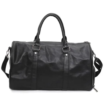 

Fitness Training Sport Gym Bag Mens Weekend Overnight Luggage Women Totes Large Leather Handbags Shoes Storage Pockets