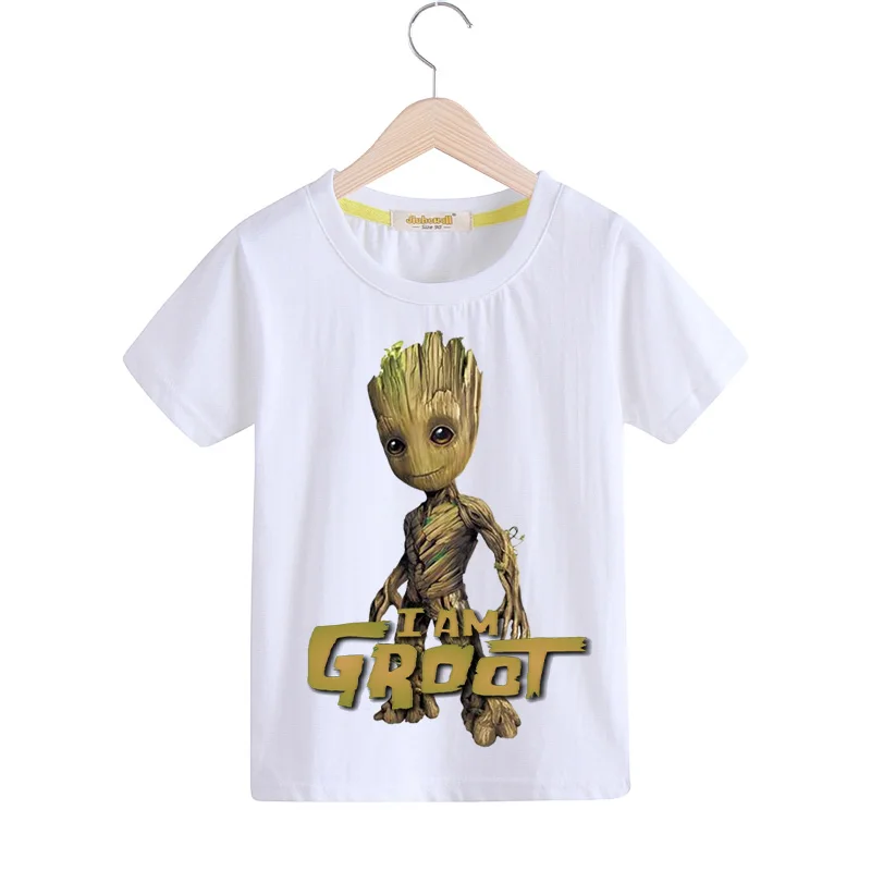 2019 футболки с принтом «I'm Groot» Для малышей, летние футболки, детская одежда, детские футболки с короткими рукавами, топ, костюм, футболки для