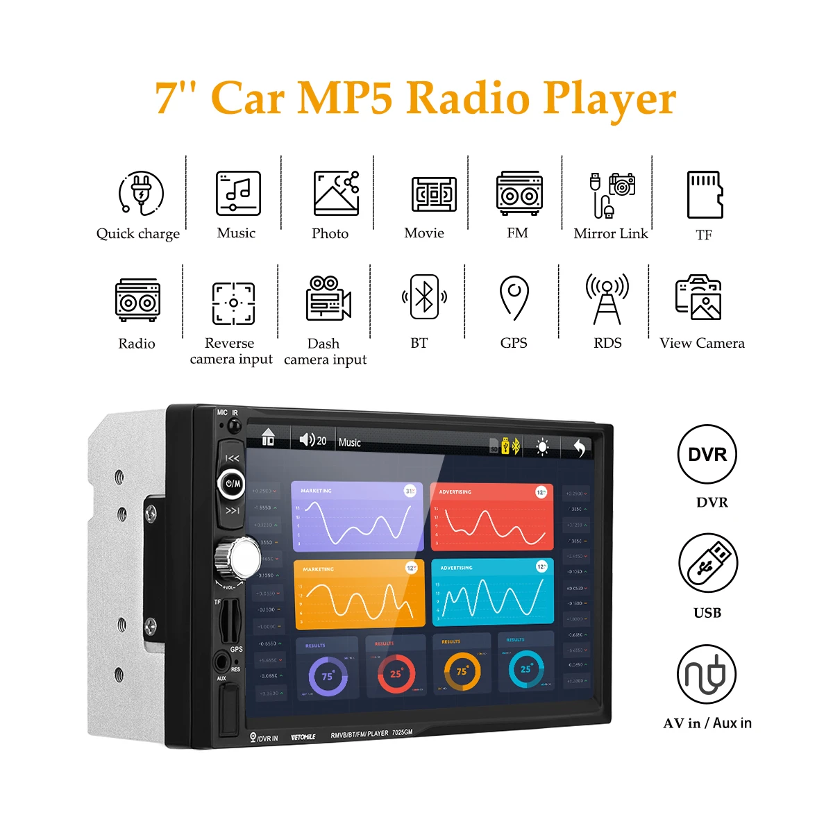 7025G 7Inch Car MP5 Player 2Din 800*480 Touch Screen WinCE GPS Navigation Bluetooth FM SWC USB TF AUX Mirror Link + EU Map Card цена 7025G 7Inch Car MP5 Player 2Din 800*480 Touch Screen WinCE GPS Navigation Bluetooth FM SWC USB TF AUX Mirror Link + EU Map Card цены онлайн